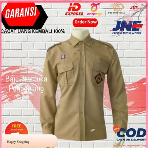 Jual Baju Seragam Sekolah Pramuka Penggalang Saku 2 Atas Lengan Panjang