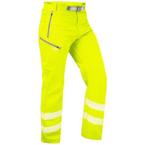 Leo Ecoviz Landcross Yellow Hi Vis Stretch Trousers Leo Workwear