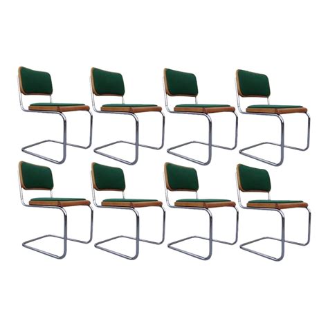 Mid Century Modern Green Marcel Breuer Cesca Chairs Made In Italy Set Of 8 Chairish