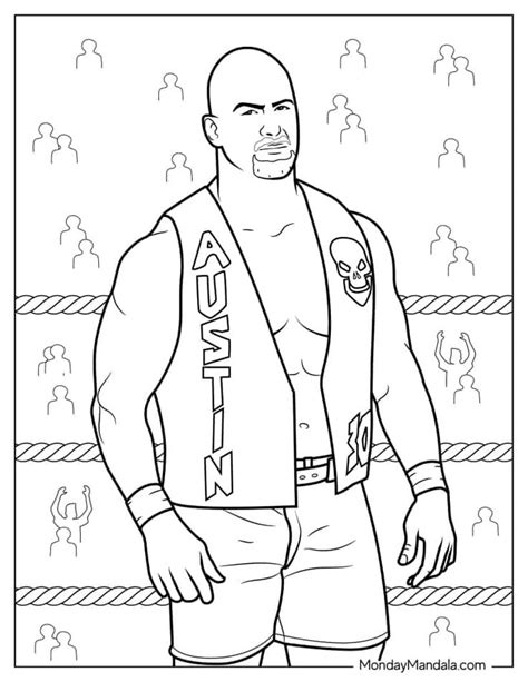 The Wrestler Coloring Page For Wrestling Fans To Print Out And Color With His Name On It