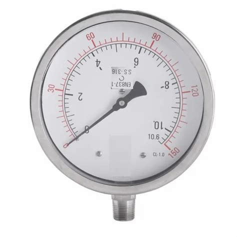 6 Inch 150 Mm SS Industrial Heavy Duty Pressure Gauge 1600 Bar At Rs