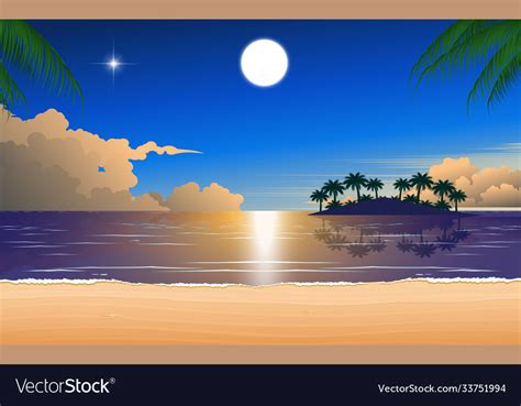 Sky Beach Moon