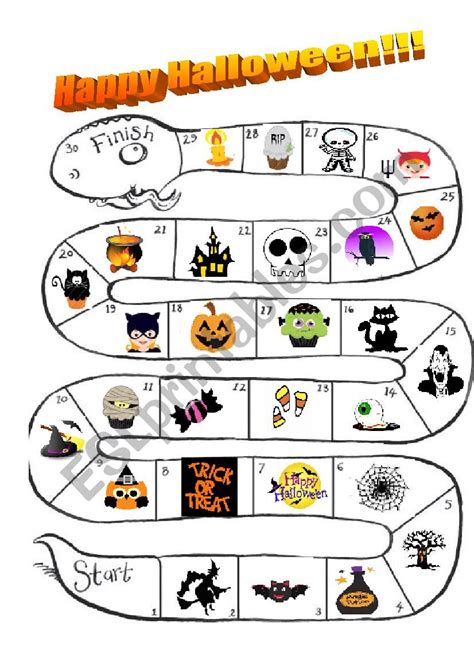 Halloween board game - ESL worksheet by crzaroni