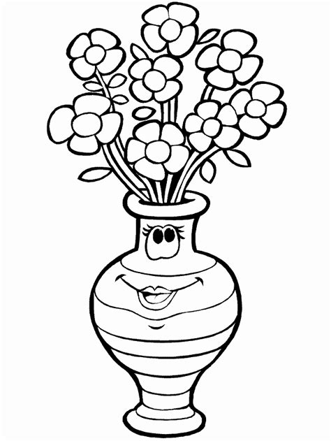 58 Ausmalbilder Blumenstrauß Mit Vase Ausmalbilder