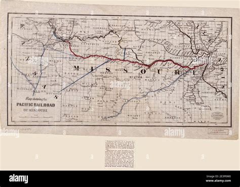 Map Showing The Pacific Railroad Of Missouri Stock Photo Alamy