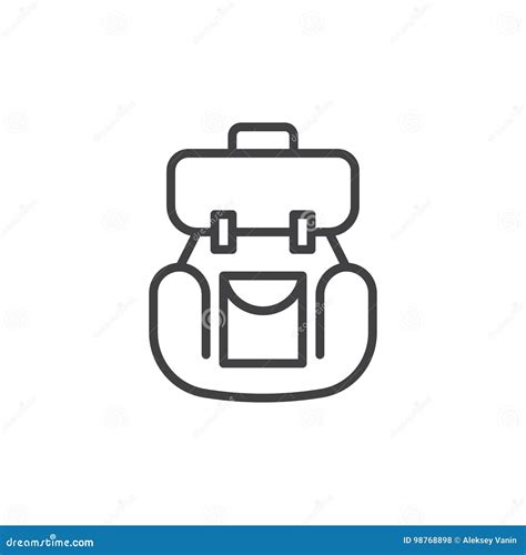 Backpack Line Icon Stock Vector Illustration Of Tourist 98768898