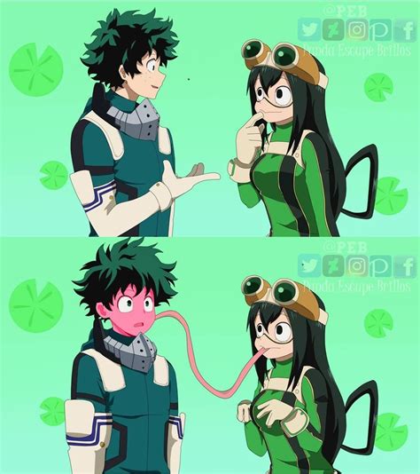 Froppy Kiss For Deku By Peb99 On Deviantart My Hero Academia Tsuyu