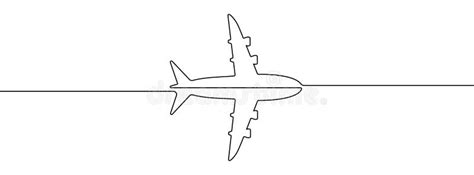 Dibujo De Línea Continua Del Icono Del Avión Icono De Línea Continua