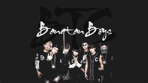 Bangtan Boys In Black Background Hd Bts Logo Wallpapers Hd Wallpapers