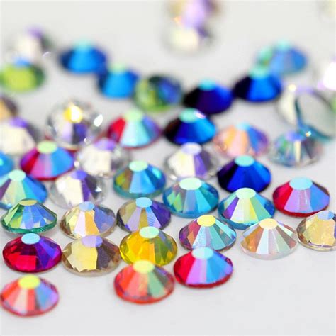 Pcs Glass Non Hot Fix Rhinestones Mixed AB Colors SS SS Flatback Hotfix Stones Shiny Gems