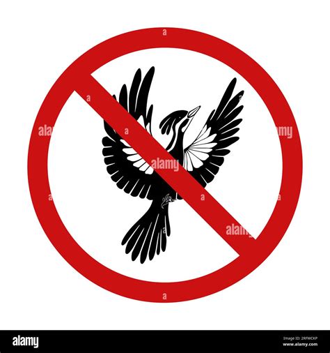 Forbidding Vector Sign With A Flying Bird Hunting Is Prohibited Do