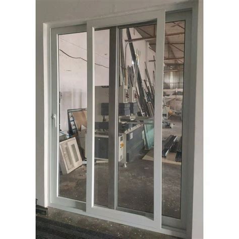 Hinged White Aluminium Glass Door For Office Thickness 10mm At Rs