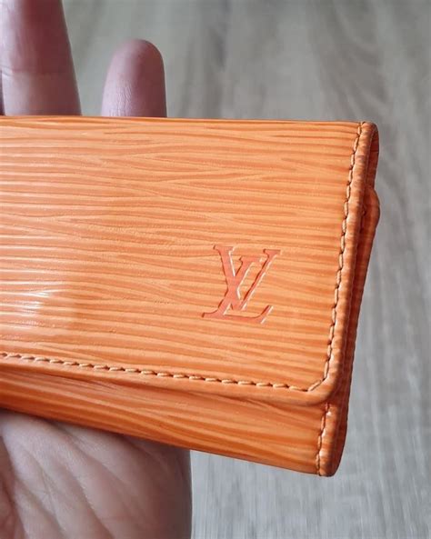 Authentic Louis Vuitton LV Epi Key Case Keyholder Orange Luxury Bags