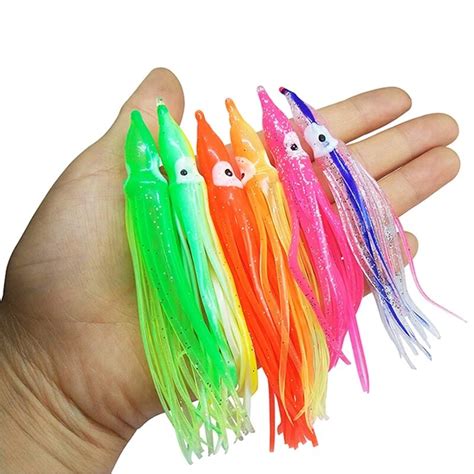 Pcs Rubber Squid Skirts Soft Bait Cm Cm Cm Cm Cm Cm Luminous