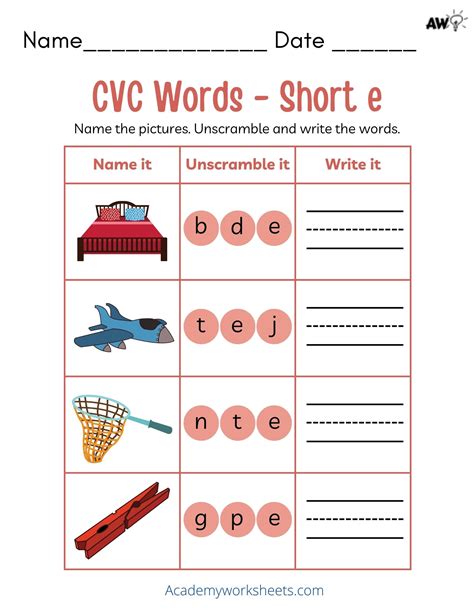 Short E Phonics Worksheets Cvc Academy Worksheets