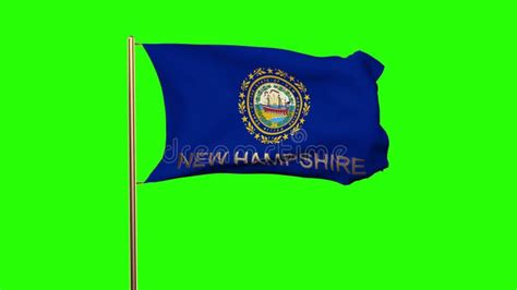 New Hampshire Flag With Fabric Texture That Moves In The Wind Smooth