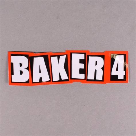 Baker Skateboards Baker 4 Skateboard Sticker 1.25'' x 5'' - ACCESSORIES ...