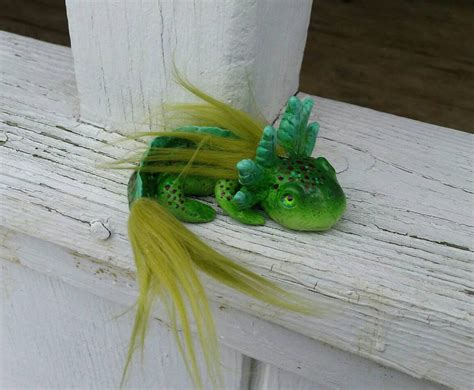 Green Spotted Furry Axolotl Polymer Clay OOAK Art Sculpture Etsy