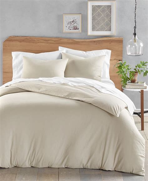 Oake Solid Cotton Hemp 3 Pc Duvet Cover Set Full Queen Created For