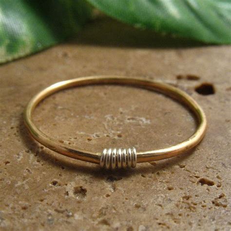 Rings Gold Filled With Silver Wrap Single Stacking Ring Gold Stacking