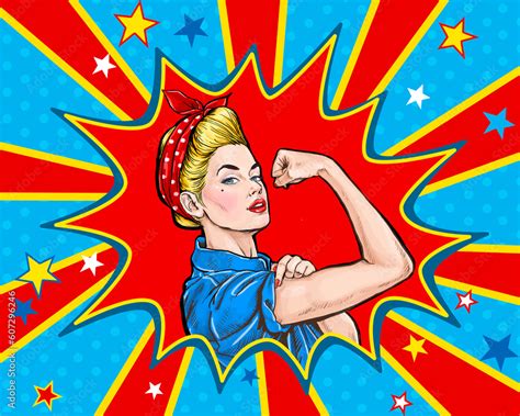 We Can Do It Girl Power Advertising Poster Pop Art Woman Showing Her