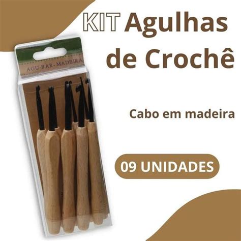 Kit Agulhas De Croch E Cabo Em Madeira Nybc Agulha De