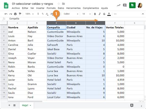 Seleccionar Celdas Y Rangos Customguide