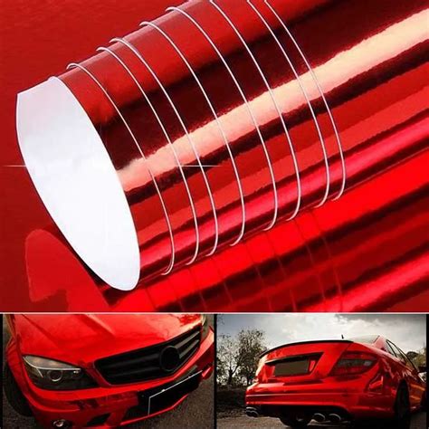 Film De Rev Tement Rouge Chrom Pour Voiture Autocollants En Vinyle