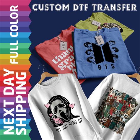 Dtf Transfer Custom Dtf Print Custom Logo Sheet Dtf Print Etsy