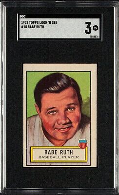 Topps Look N See Babe Ruth Sgc Bright Clean Ebay