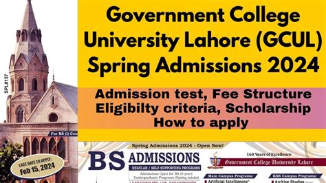 Government College University Lahore Gcul Spring Admissions Gcul