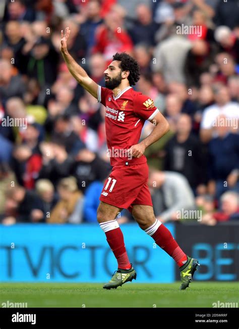 Liverpools Mohamed Salah Celebrates Hi Res Stock Photography And Images