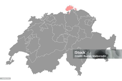 Ilustración De Mapa De Schaffhausen Cantones De Suiza Ilustración