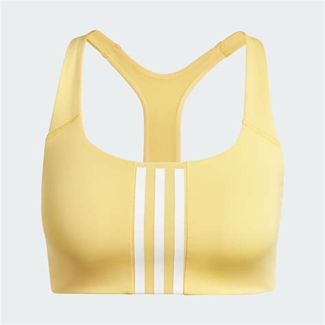 Adidas Powerimpact Training Medium Support Stripes Bra Orange