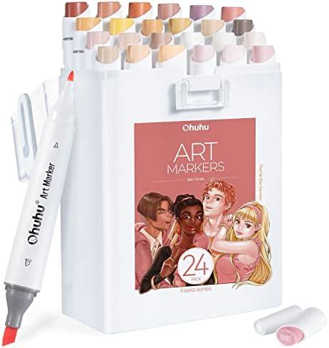 Amazon Ohuhu Alcohol Brush Markers 48 Mid Tone Colors Double