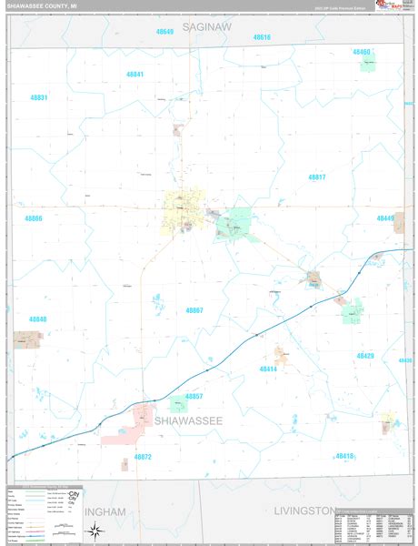 Shiawassee County Mi Map Premium