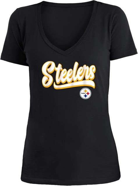 New Era Pittsburgh Steelers Women S Nfl Sweep V Neck Short Sleeve Shirt Sports