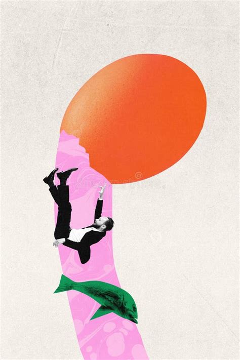Contemporary Art Collage Man Falls Into Liquid Like Environment With
