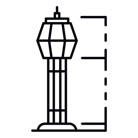 Airport tower icon, outline style 15182726 Vector Art at Vecteezy