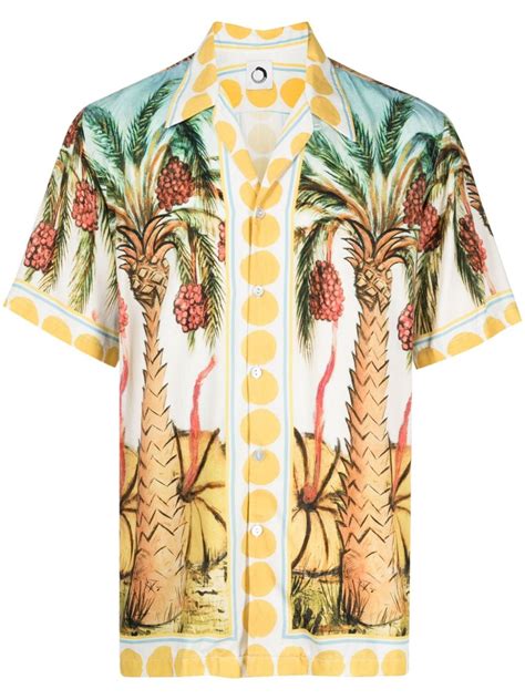 Endless Joy Date Palm Tree Print Shirt Farfetch