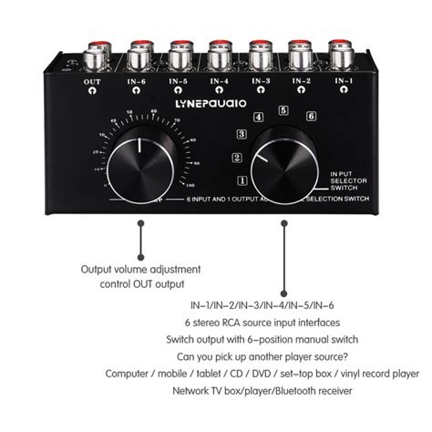 Audio Input Signal Selector Audio Input Switch Rca Audio Selector