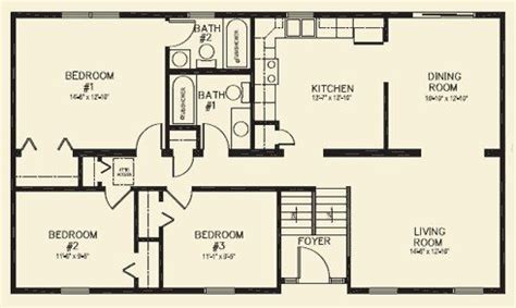 Awesome Three Bedroom Two Bath House Plans - New Home Plans Design