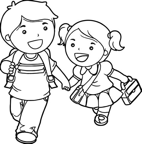 Little Boy And Girl Coloring Pages At Getdrawings Free Download