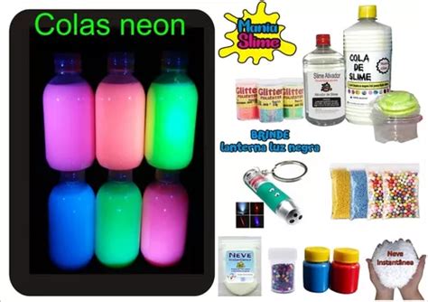 Kit Para Fazer Slime Fluffy E Neon Brinde Luz Negra Parcelamento Sem