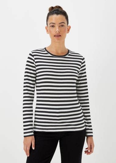 Black Stripe Long Sleeve T Shirt Matalan