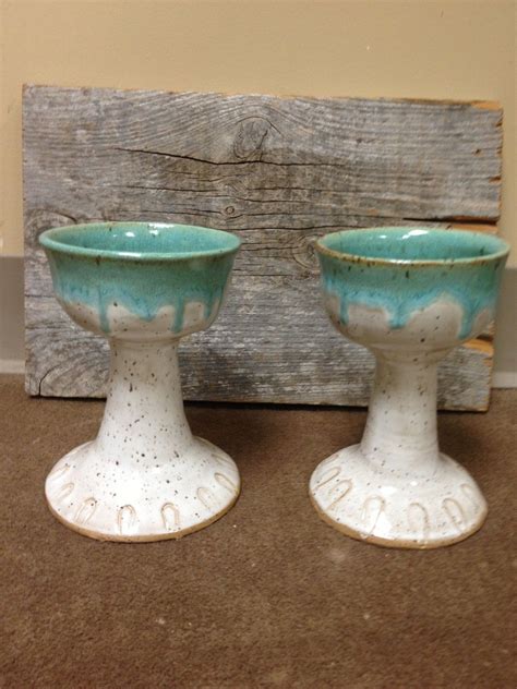 Summer Teal And White Chalices 2000 Each Chalice Cake Stand Candle