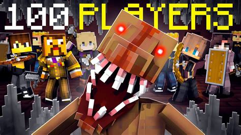 100 Players Try To Survive The DWELLER In Hardcore Minecraft YouTube