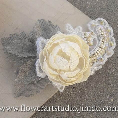 Burlap Flower Clip Etsy