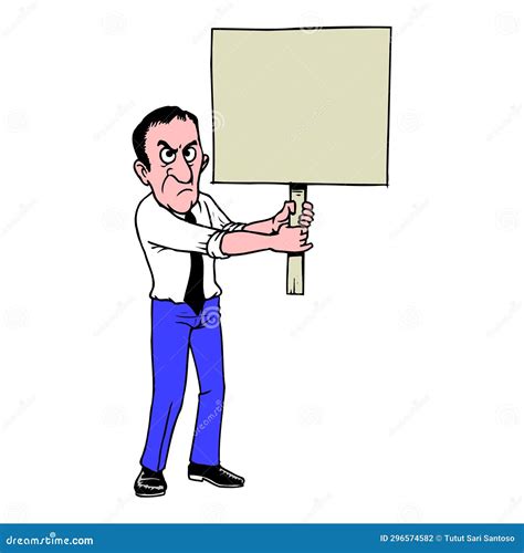 Man Holding Sign Stock Illustration Illustration Of Sign 296574582