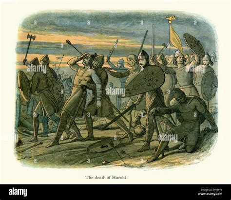 The death of king Harold at the Battle of Hastings in 1066. The Battle ...